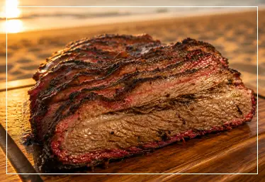 16-hour smoked brisket in Hawaii on Kiawe wood
